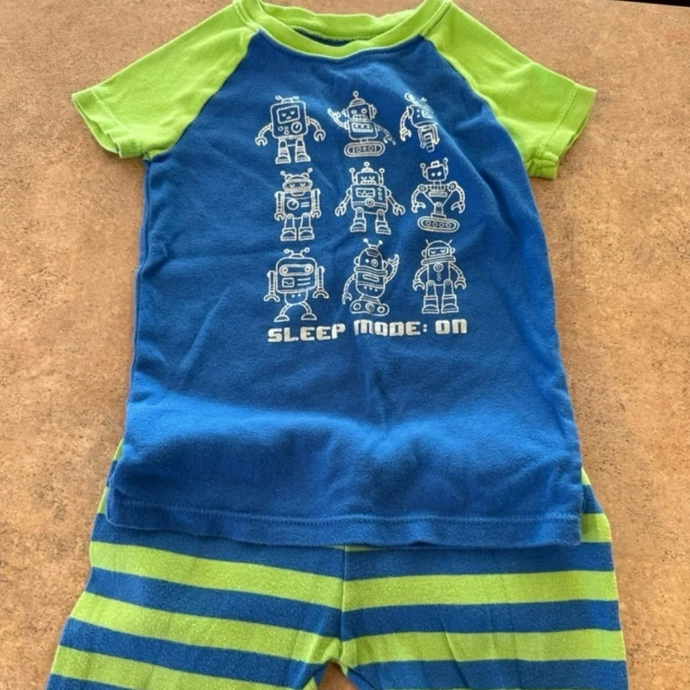 Wonder Nation- 4T Toddler Robot Blue and Green Sleepwear 🤖